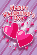 Sparkling Hearts Valentines Card