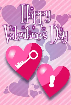 Lock And Key Hearts valentine