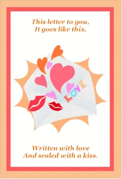 Love Letter Poem Valentines Card valentine