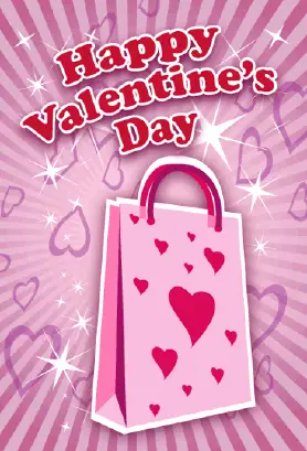 Shopping Bag Valentines Card valentine