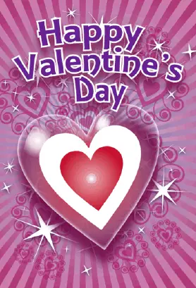 Sparkling Nested Hearts Valentines Card valentine