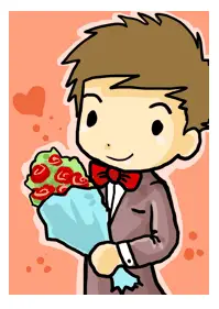 Boy Holding Roses valentine