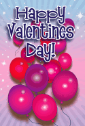 Blue Balloons Valentines Card