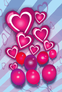 Hearts and Balloons Valentines Card
