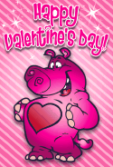 Hippo Valentines Card
