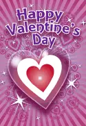 Sparkling Nested Hearts Valentines Card