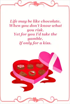 Chocolate Box Poem Valentines Card valentine