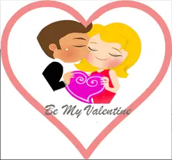 Couple Heart-Shaped Valentines Cards (2 cards per page) valentine